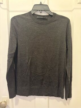 Jenni Kayne Hudson Merino Wool Crewneck Sweater - Charcoal Gray